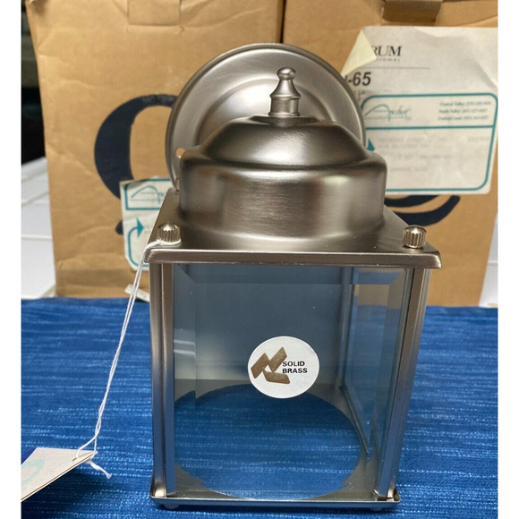 Quorum 700-65 Outdoor Wall Light Sconce Satin Nickel Finish on Solid Brass 8B - Picture 2 of 5